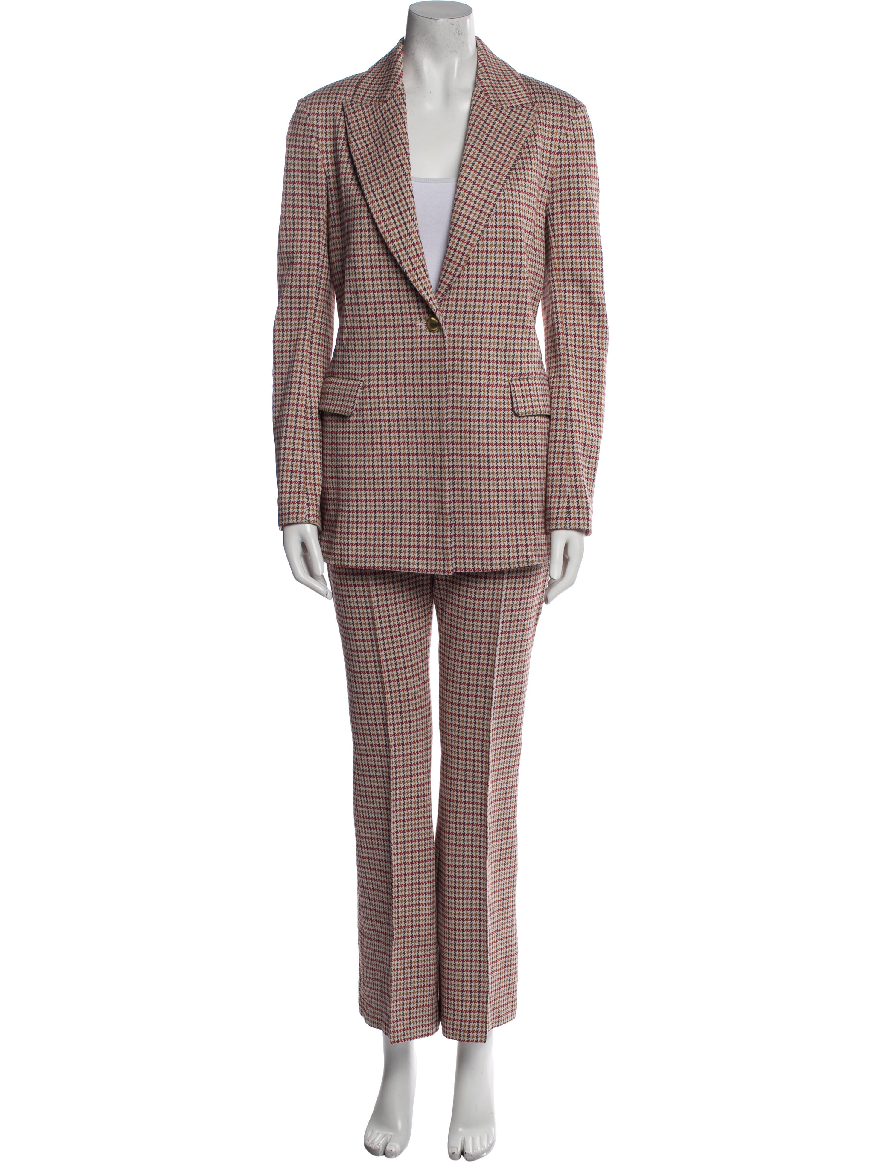 Rosetta Getty Houndstooth Print Pantsuit