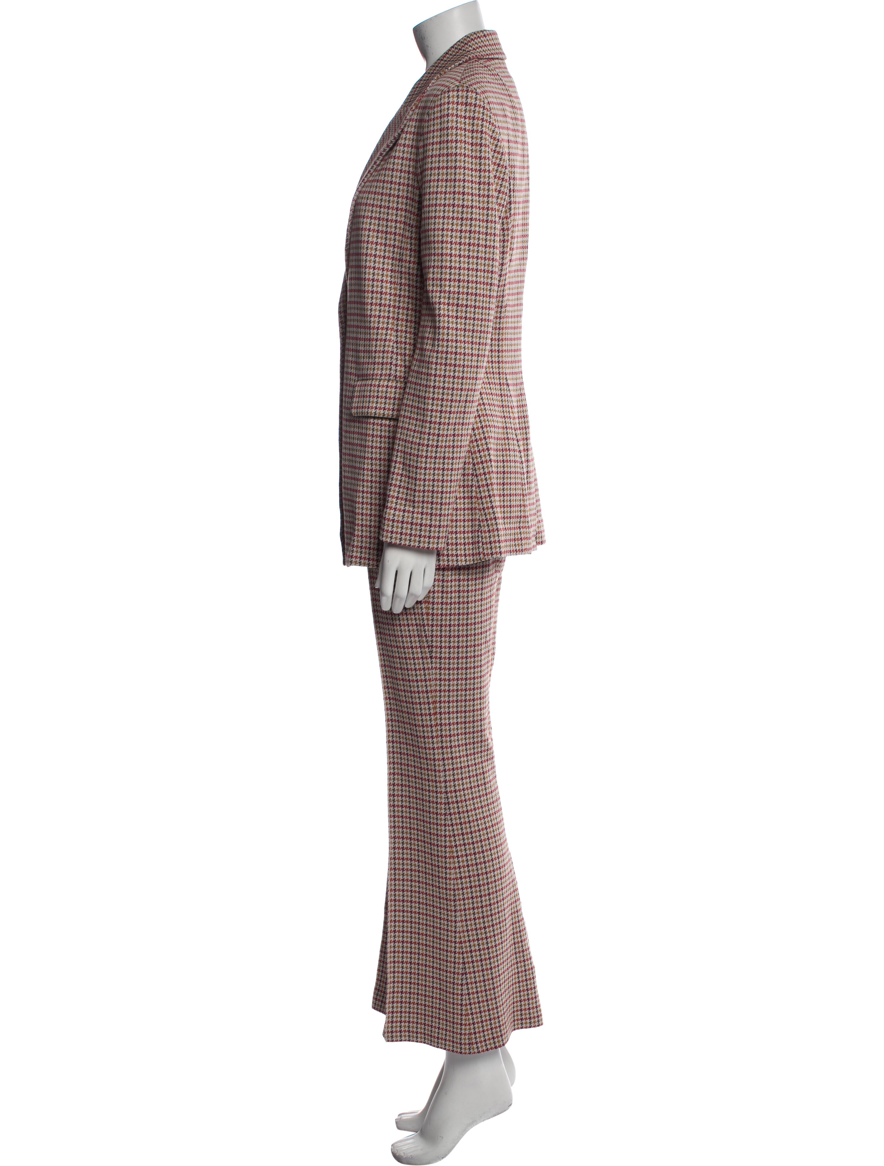 Rosetta Getty Houndstooth Print Pantsuit