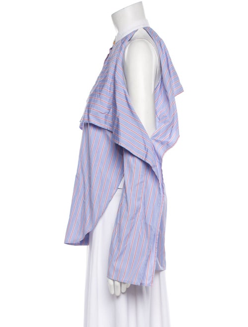 Rosetta Getty Striped Halterneck Button-Up Top