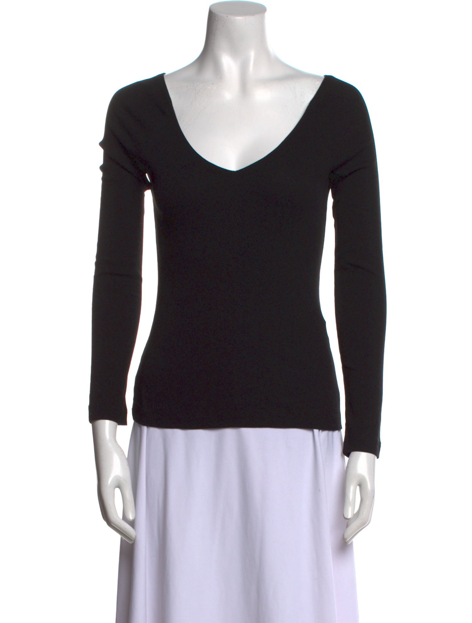Rosetta Getty V-Neck Long Sleeve T-Shirt
