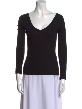 Rosetta Getty V-Neck Long Sleeve T-Shirt