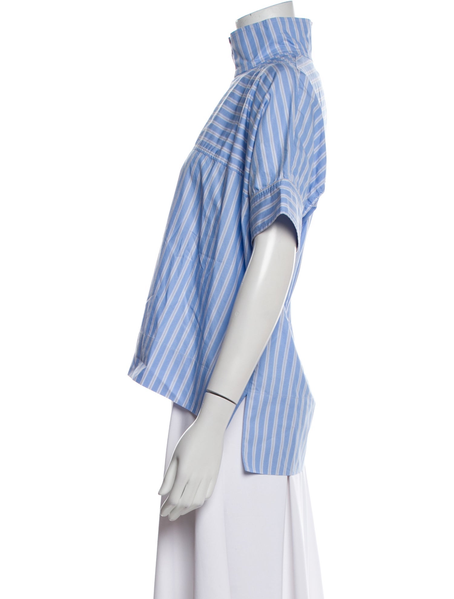 Rosetta Getty Striped Mock Neck Crop Top