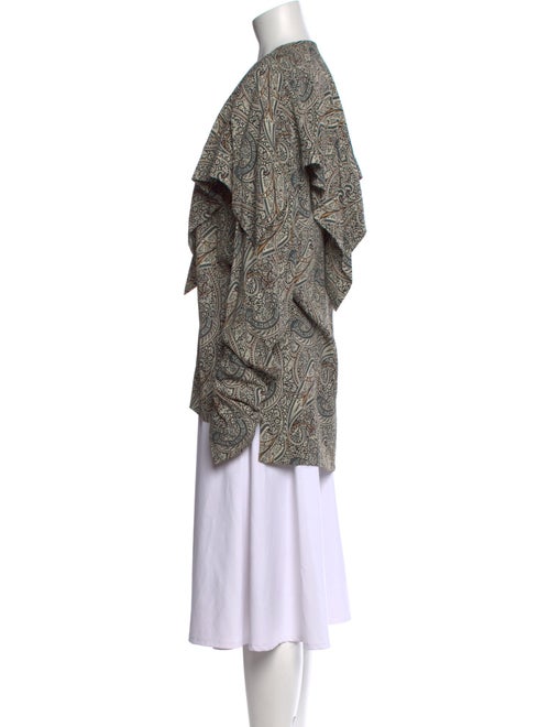 Rosetta Getty Paisley Print Mock Neck Button-Up Top