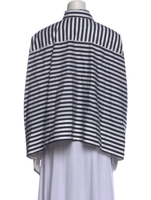 Rosetta Getty Striped Three-Quarter Sleeve Crop Top