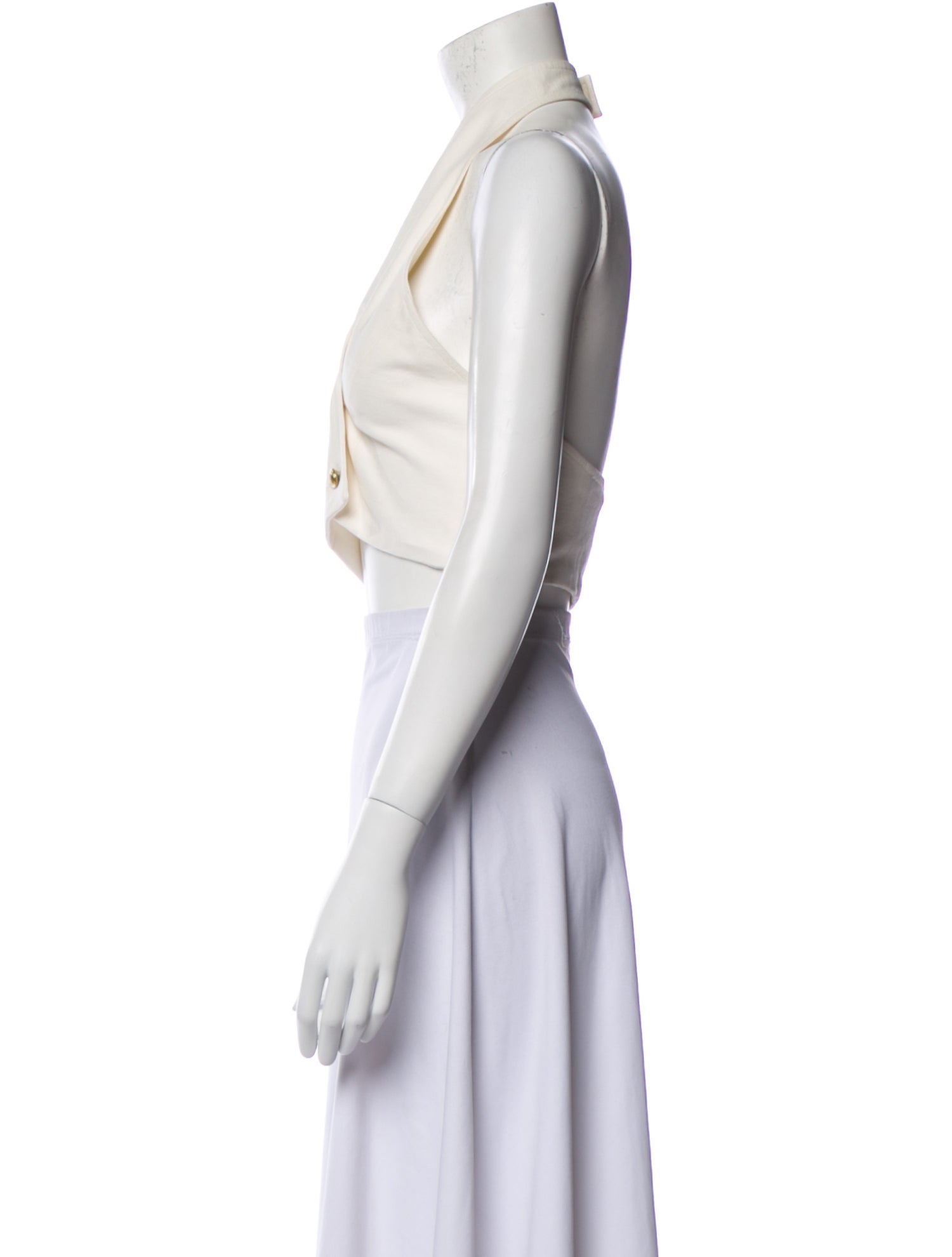 Rosetta Getty V-Neck Sleeveless Crop Top