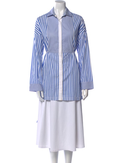 Rosetta Getty Striped Long Sleeve Button-Up Top