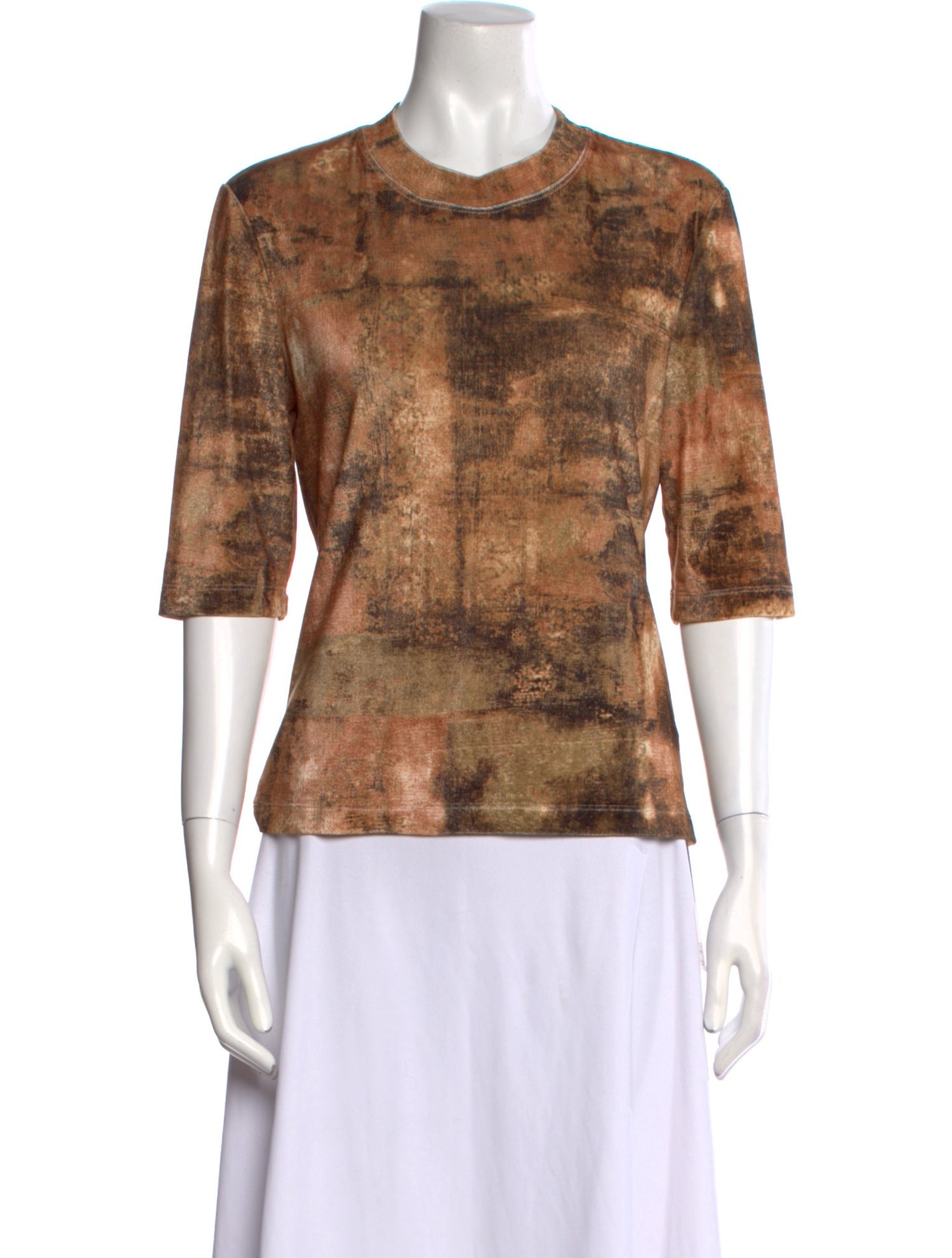 Rosetta Getty Printed Crew Neck Top