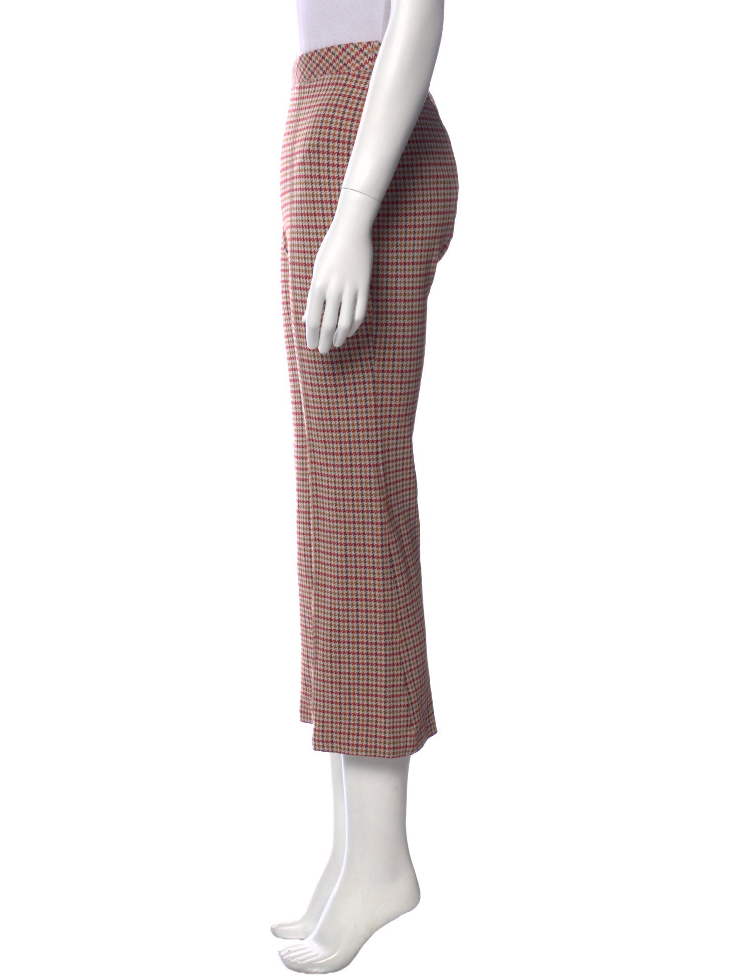 Rosetta Getty Plaid Print Straight Leg Pants