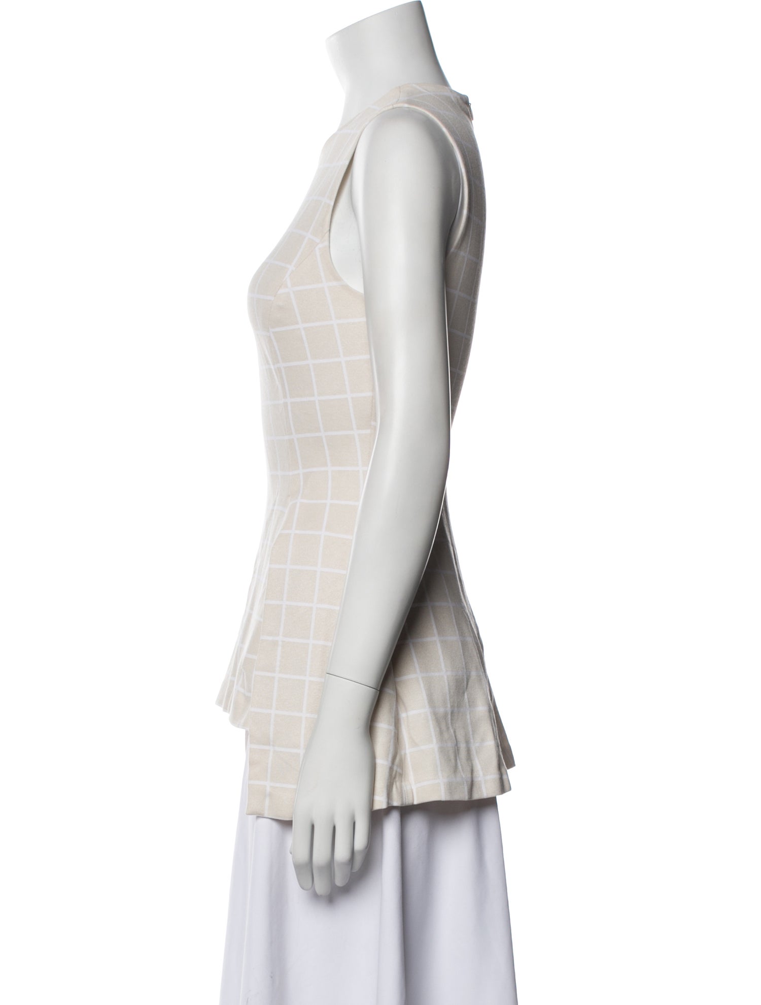 Rosetta Getty Plaid Print Crew Neck Top