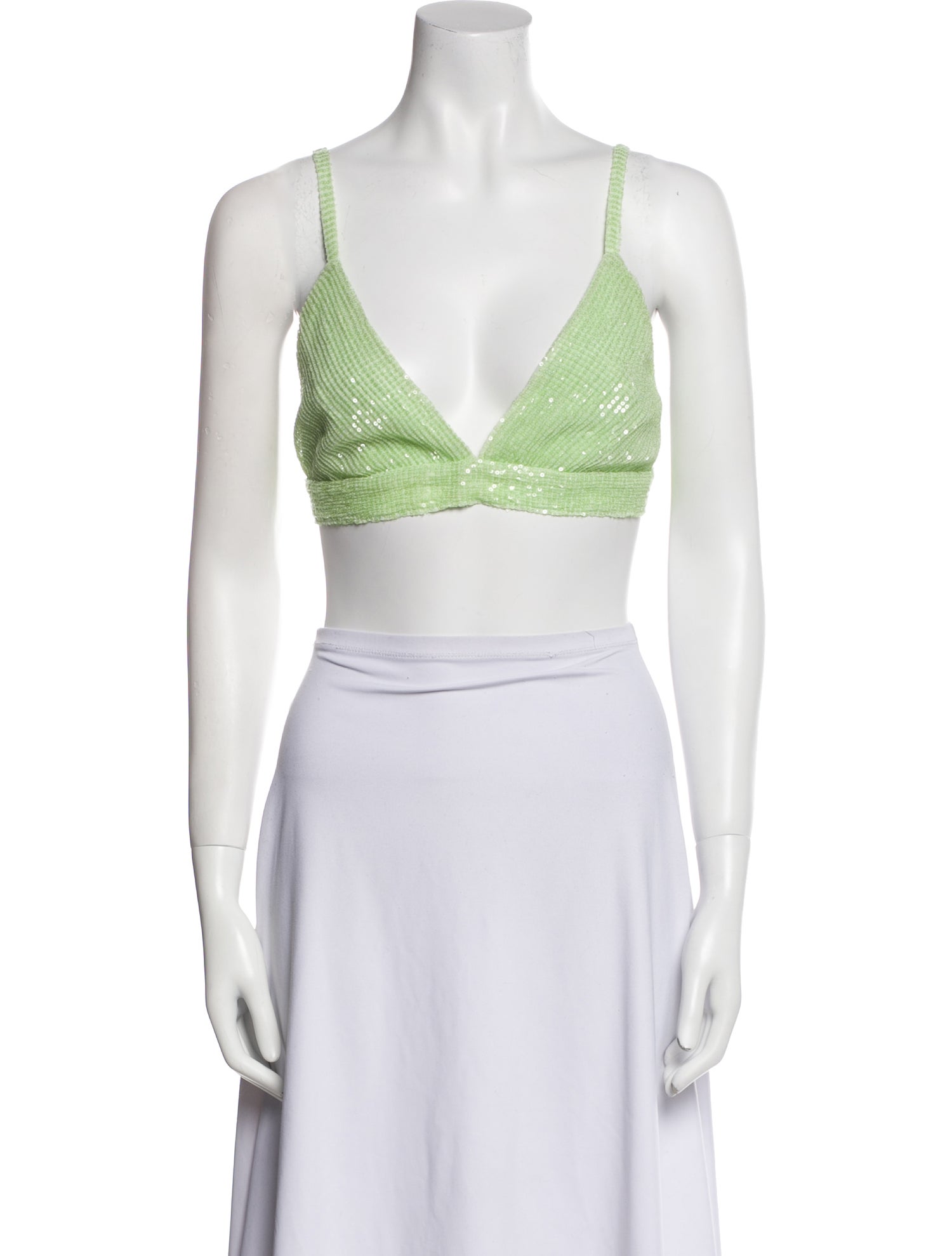 Rosetta Getty Square Neckline Sleeveless Crop Top