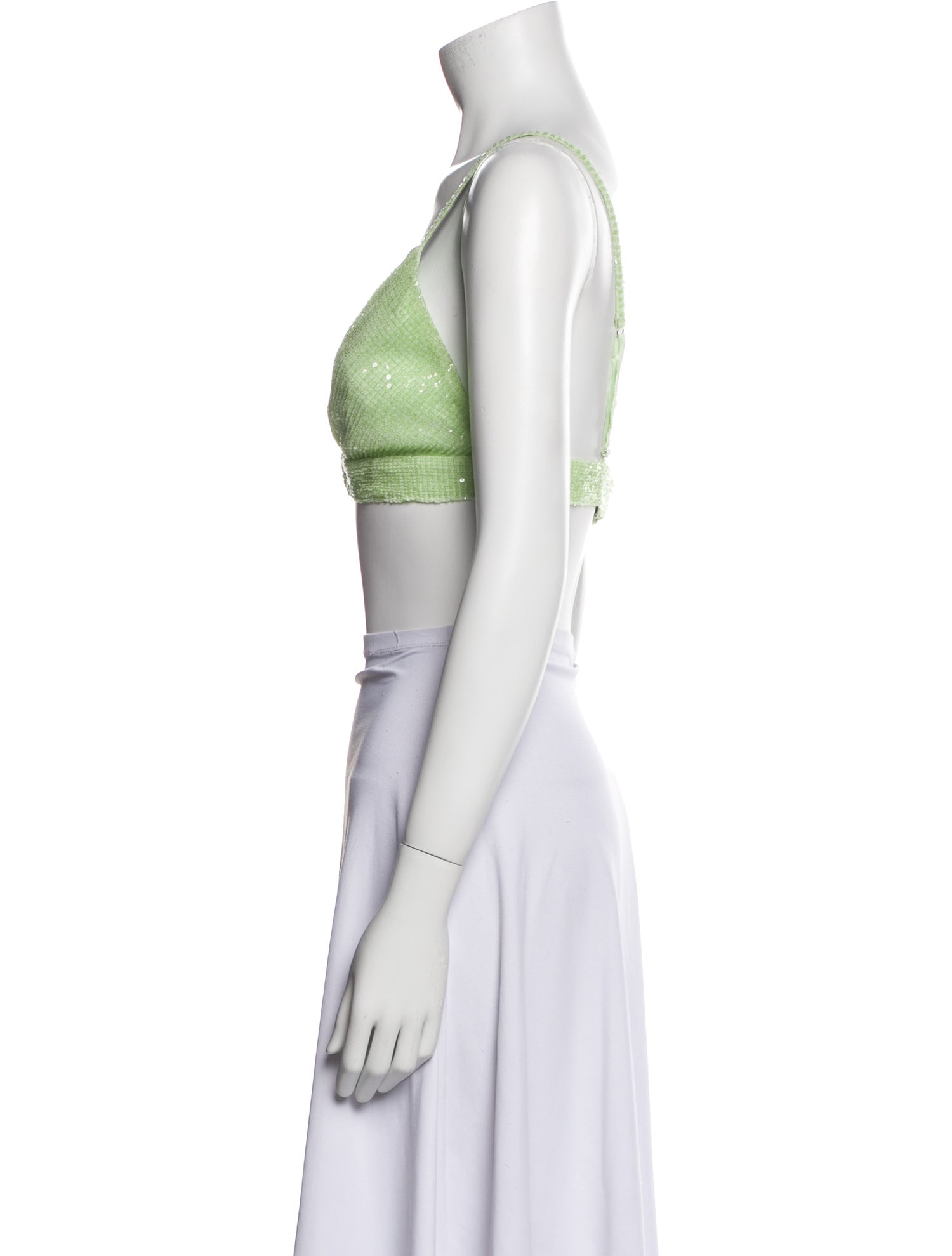 Rosetta Getty Square Neckline Sleeveless Crop Top