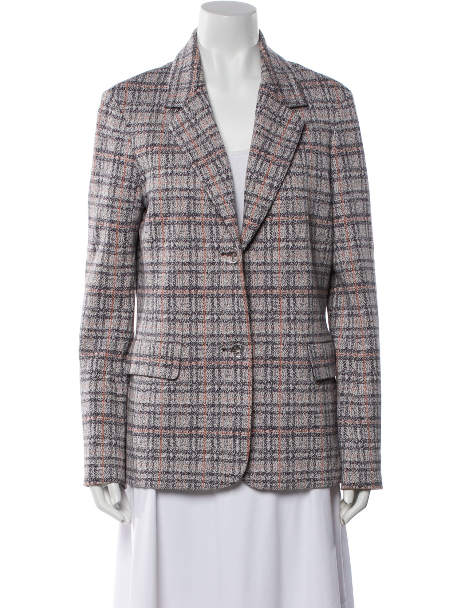 Rosetta Getty Plaid Print Blazer