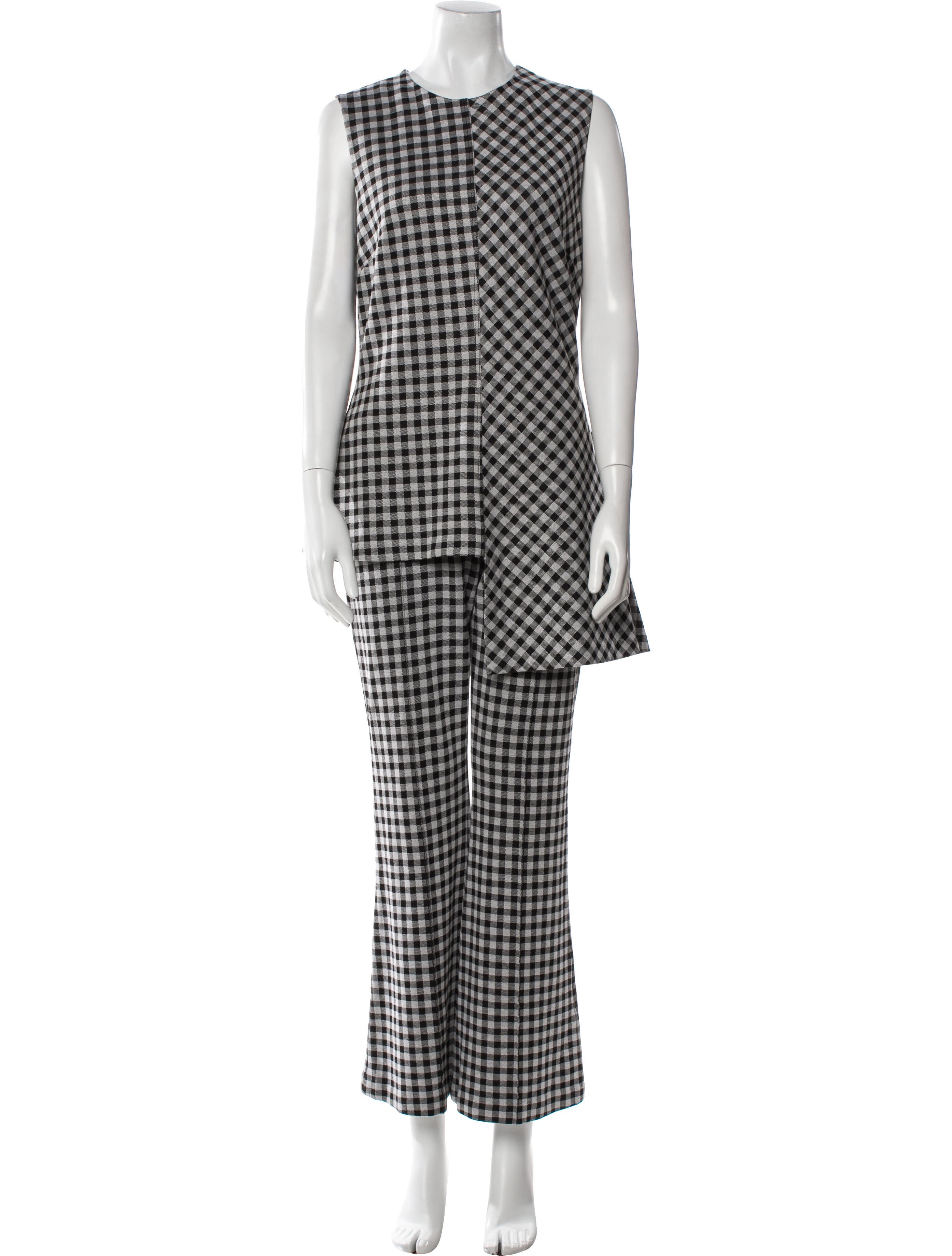 Rosetta Getty Plaid Print Pant Set