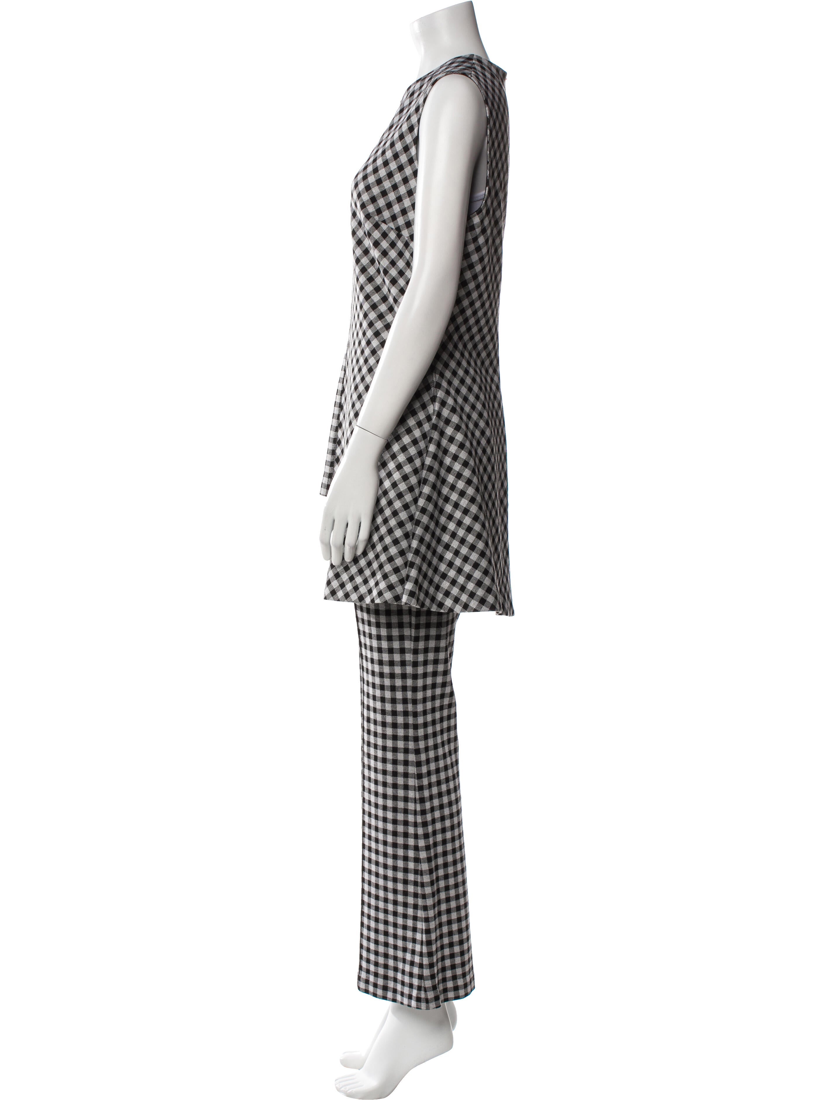 Rosetta Getty Plaid Print Pant Set