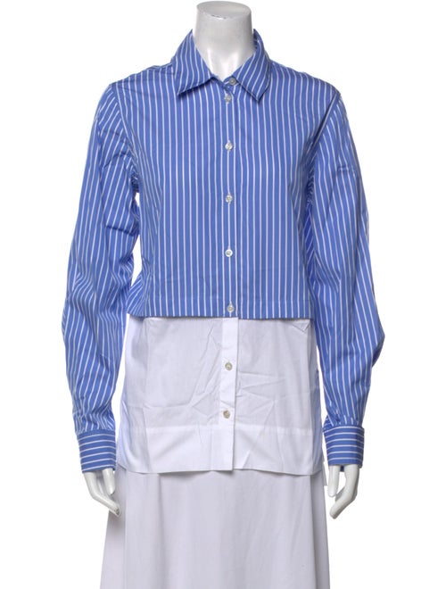 Rosetta Getty Striped Long Sleeve Button-Up Top