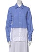 Rosetta Getty Striped Long Sleeve Button-Up Top