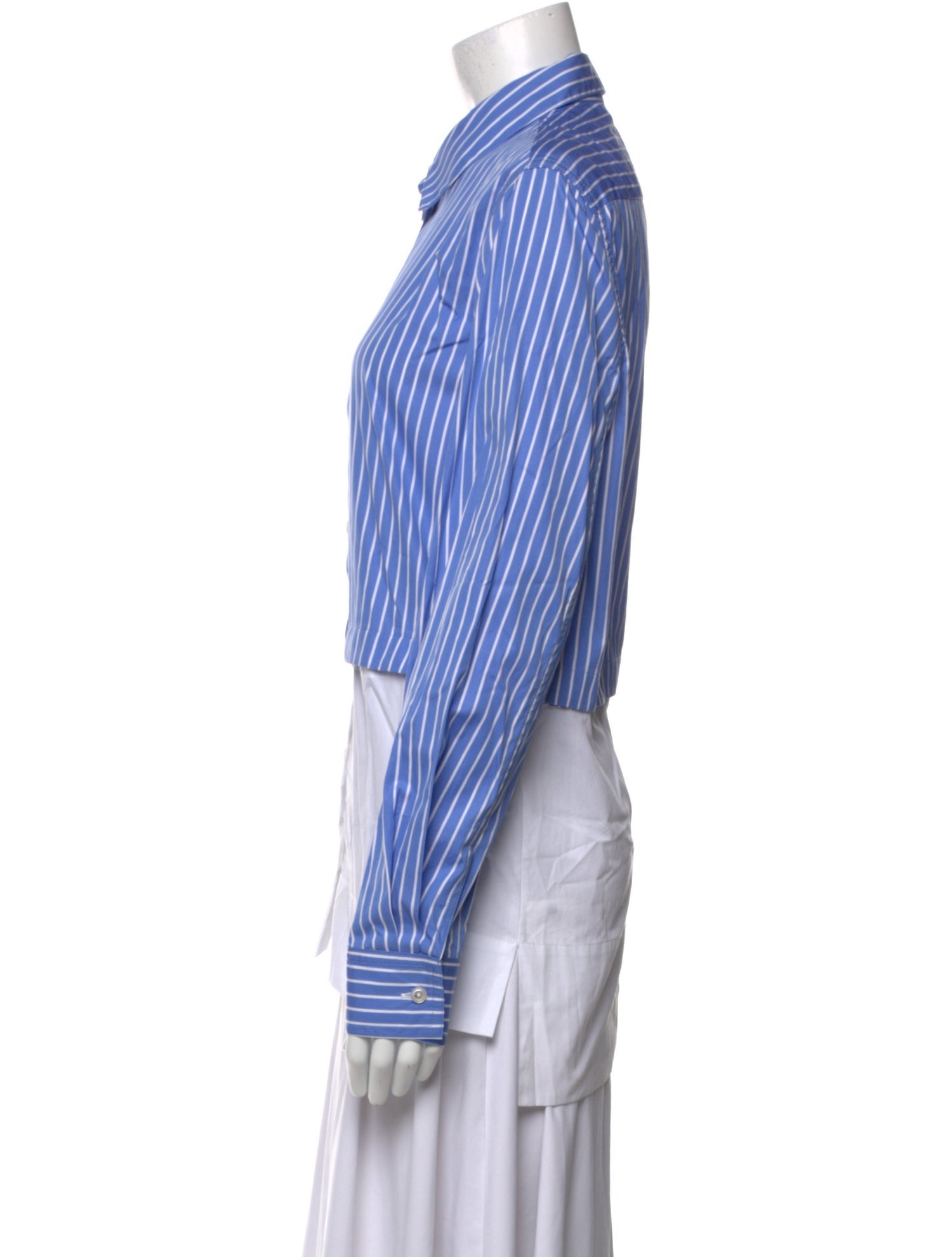 Rosetta Getty Striped Long Sleeve Button-Up Top