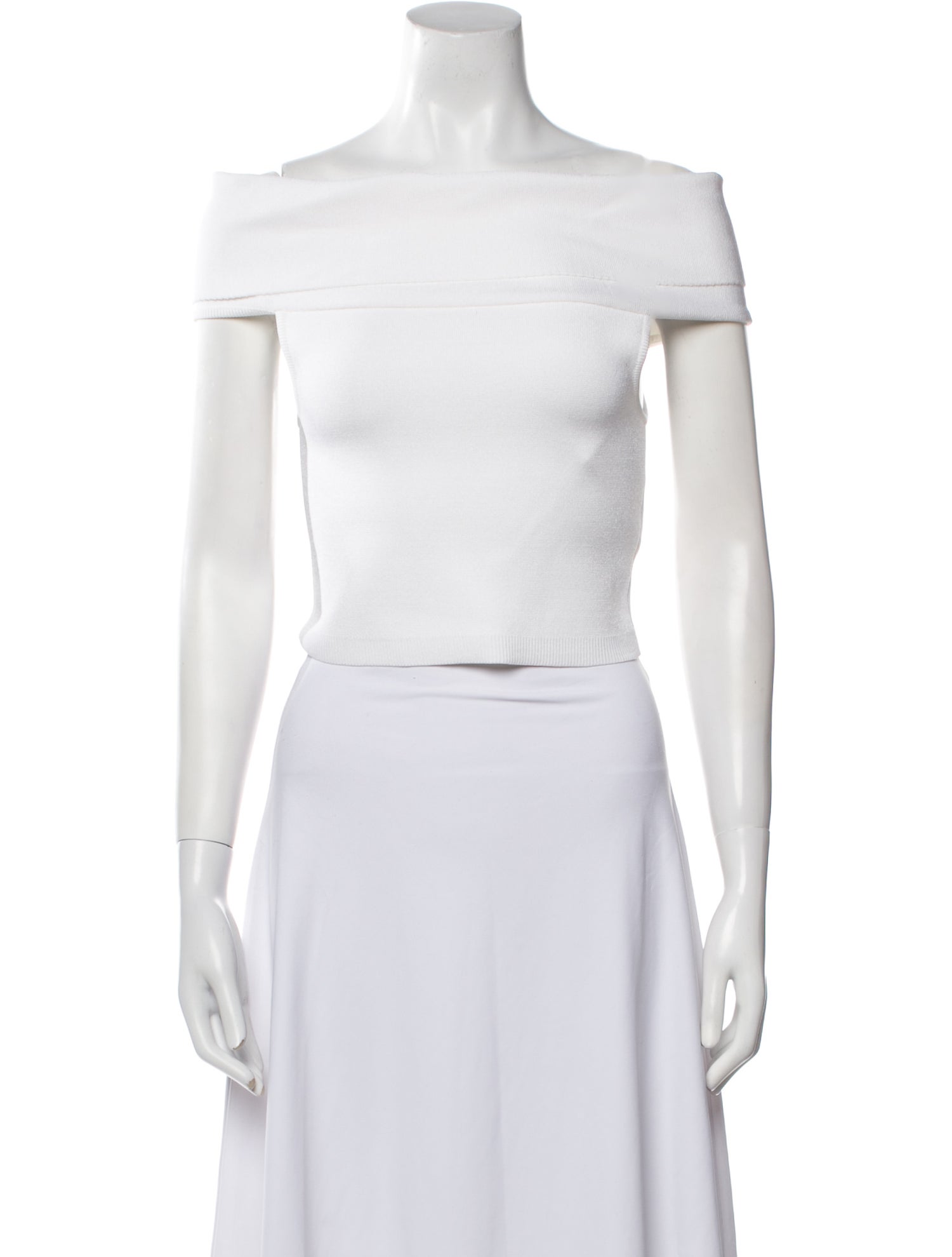 Rosetta Getty Off-The-Shoulder Short Sleeve Crop Top