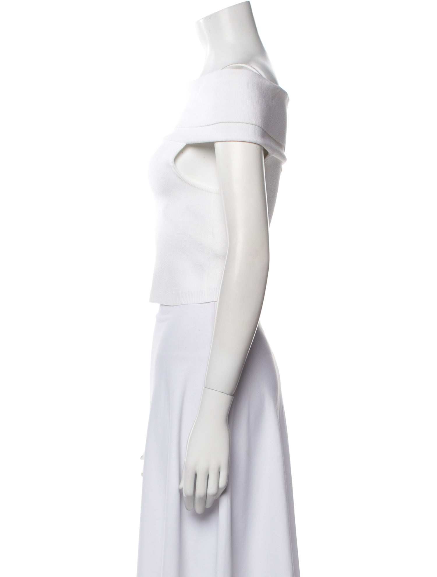 Rosetta Getty Off-The-Shoulder Short Sleeve Crop Top