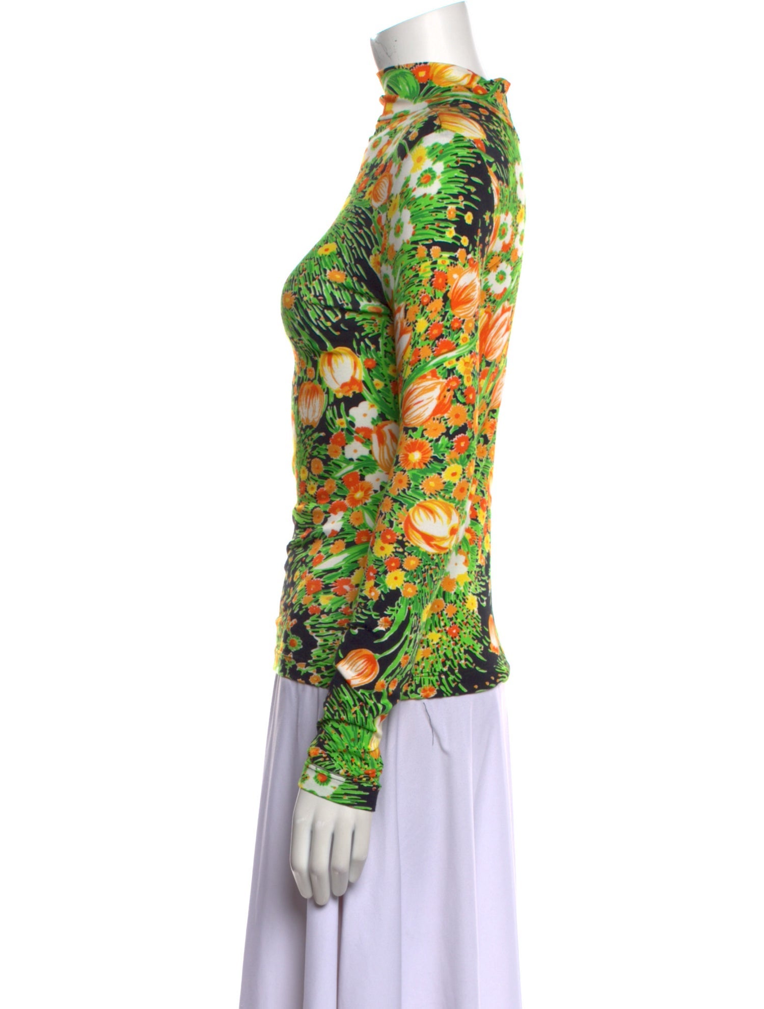 Rosetta Getty Floral Print Turtleneck Top w/ Tags