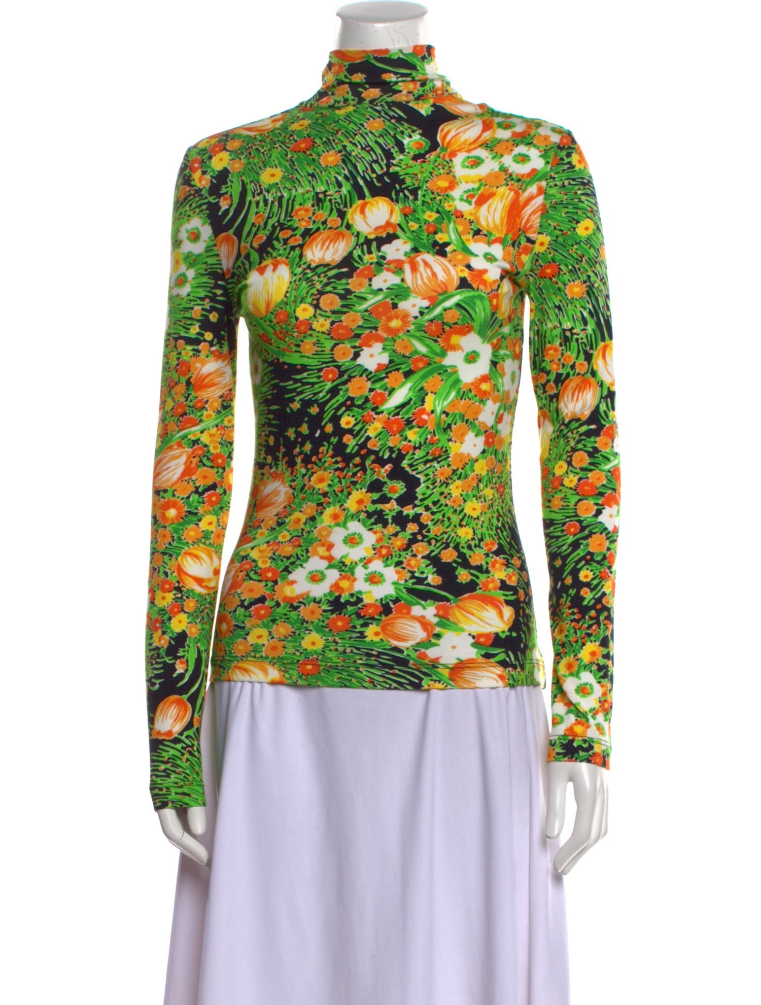 Rosetta Getty Floral Print Mock Neck Blouse w/ Tags