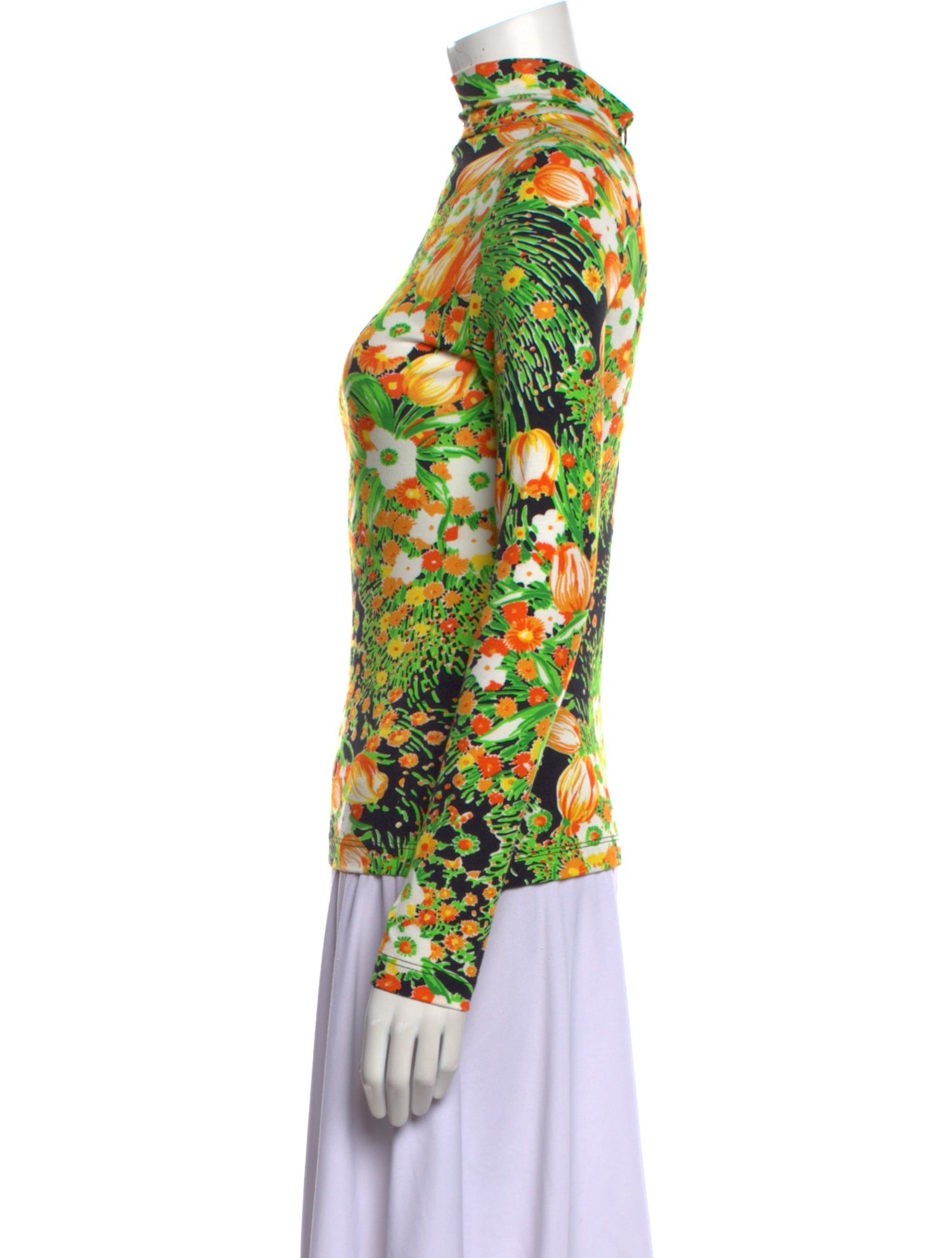 Rosetta Getty Floral Print Mock Neck Blouse w/ Tags