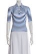 Rosetta Getty Striped Three-Quarter Sleeve Polo