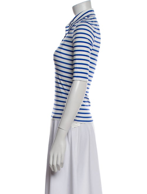 Rosetta Getty Striped Three-Quarter Sleeve Polo