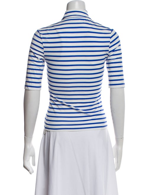 Rosetta Getty Striped Three-Quarter Sleeve Polo