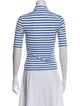 Rosetta Getty Striped Three-Quarter Sleeve Polo