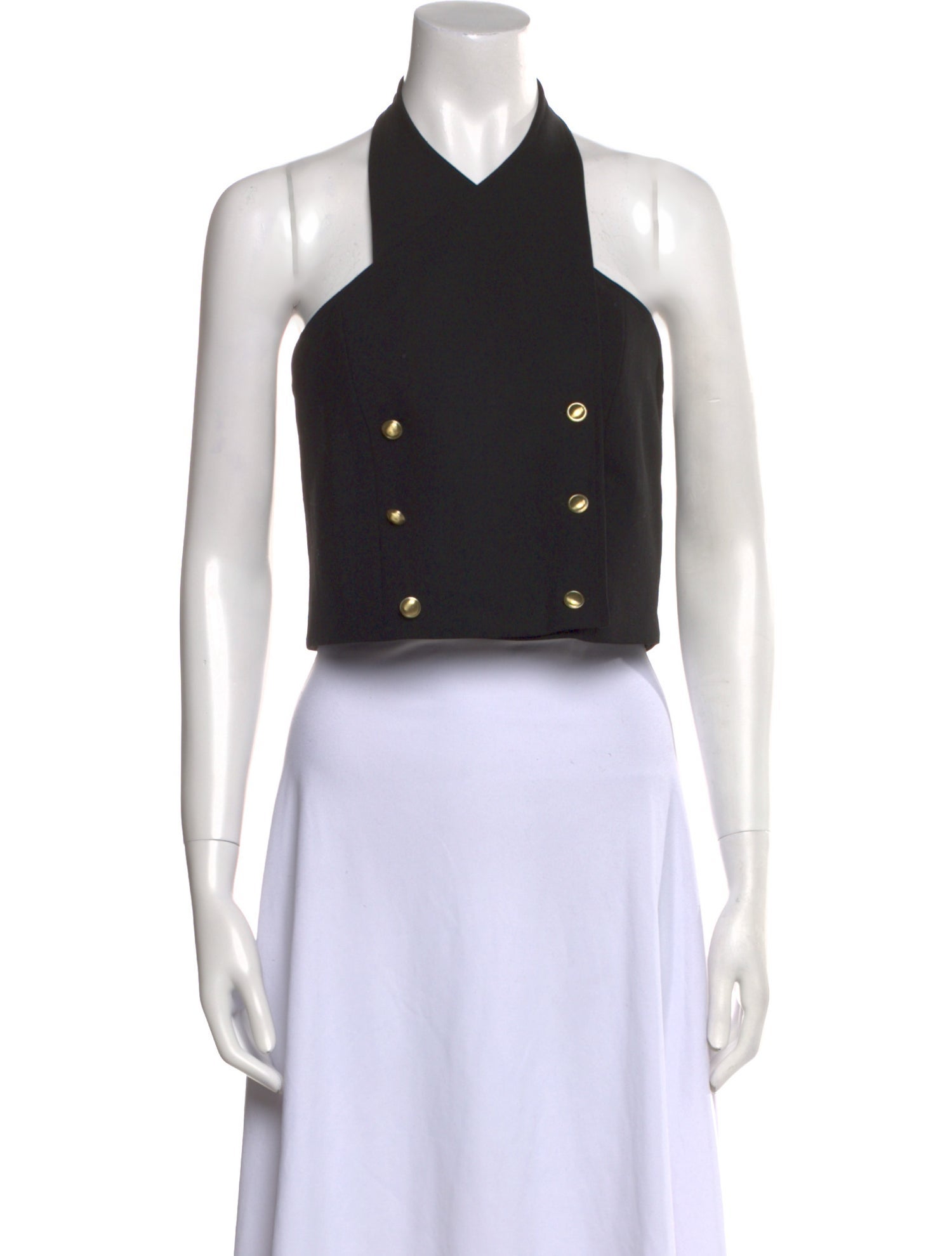 Rosetta Getty Polka Dot Print Halterneck Crop Top w/ Tags