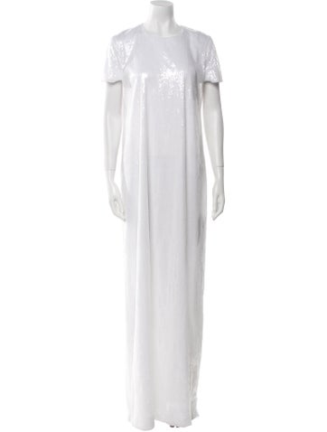 Pre-owned Rosetta Getty Sequin Long Dress W/ Tags In White