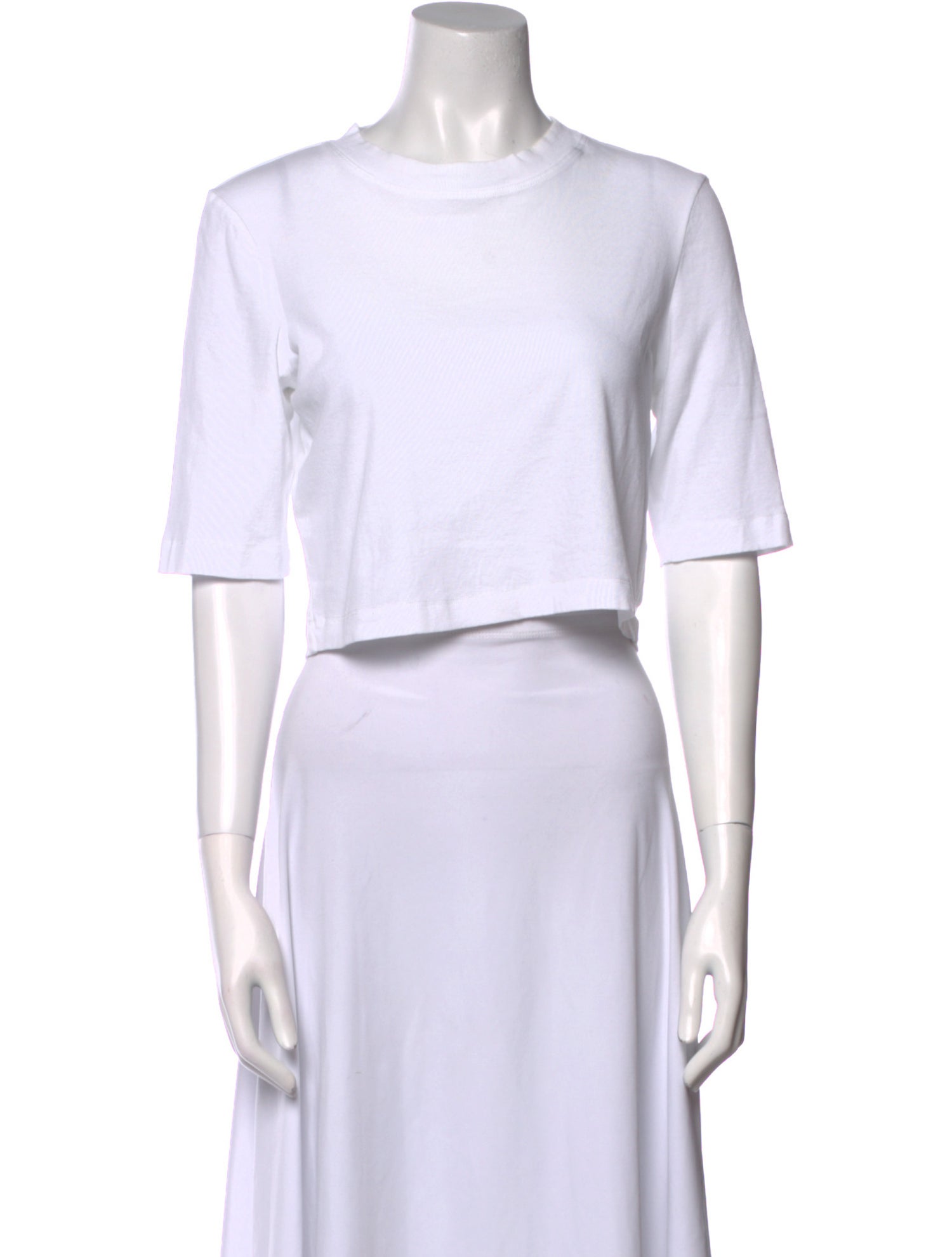 Rosetta Getty Crew Neck Short Sleeve Crop Top