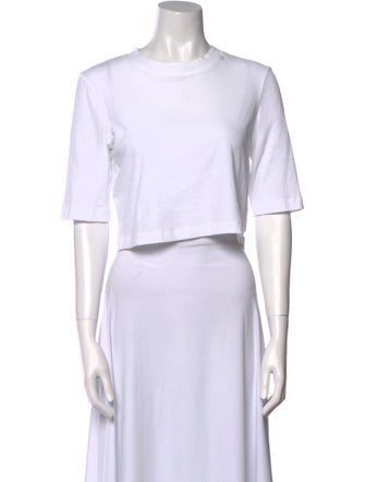 Rosetta Getty Crew Neck Short Sleeve Crop Top