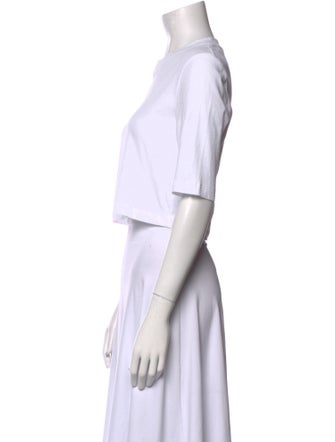 Rosetta Getty Crew Neck Short Sleeve Crop Top