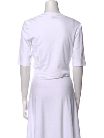 Rosetta Getty Crew Neck Short Sleeve Crop Top