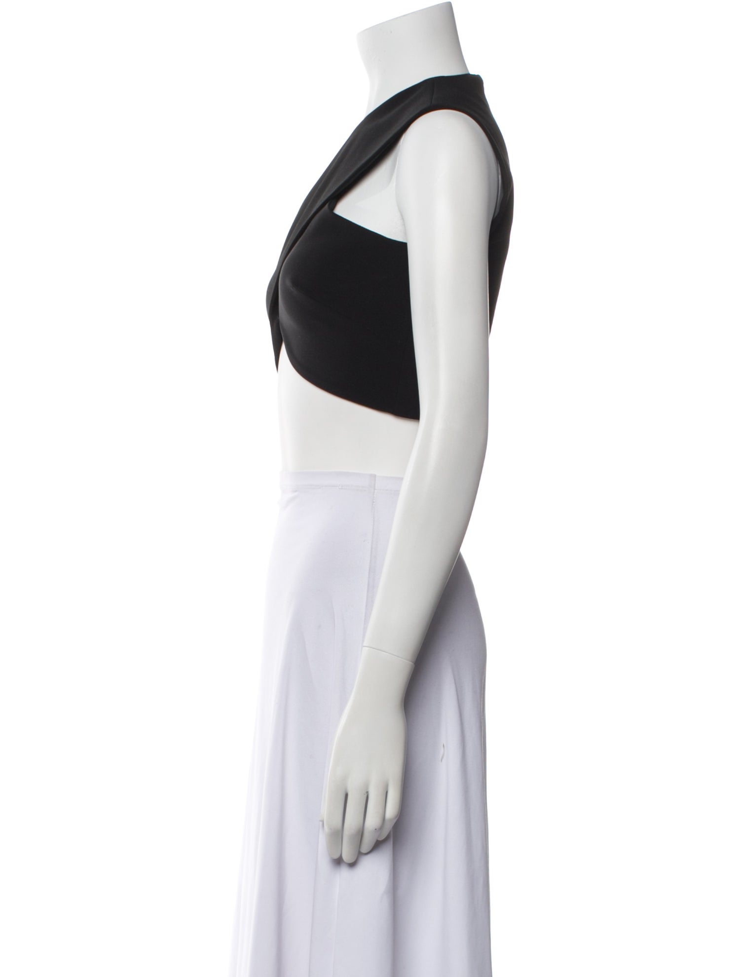 Rosetta Getty V-Neck Sleeveless Crop Top