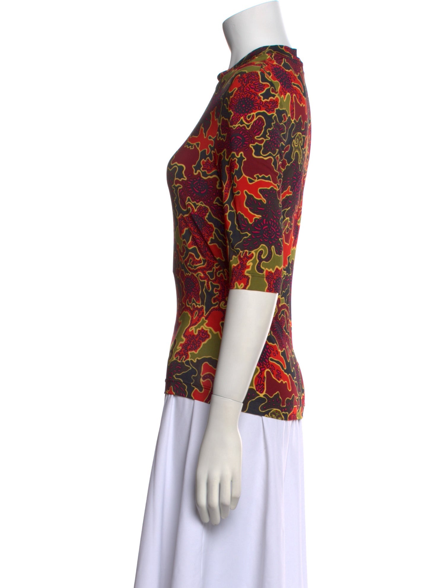 Rosetta Getty Printed Crew Neck Top