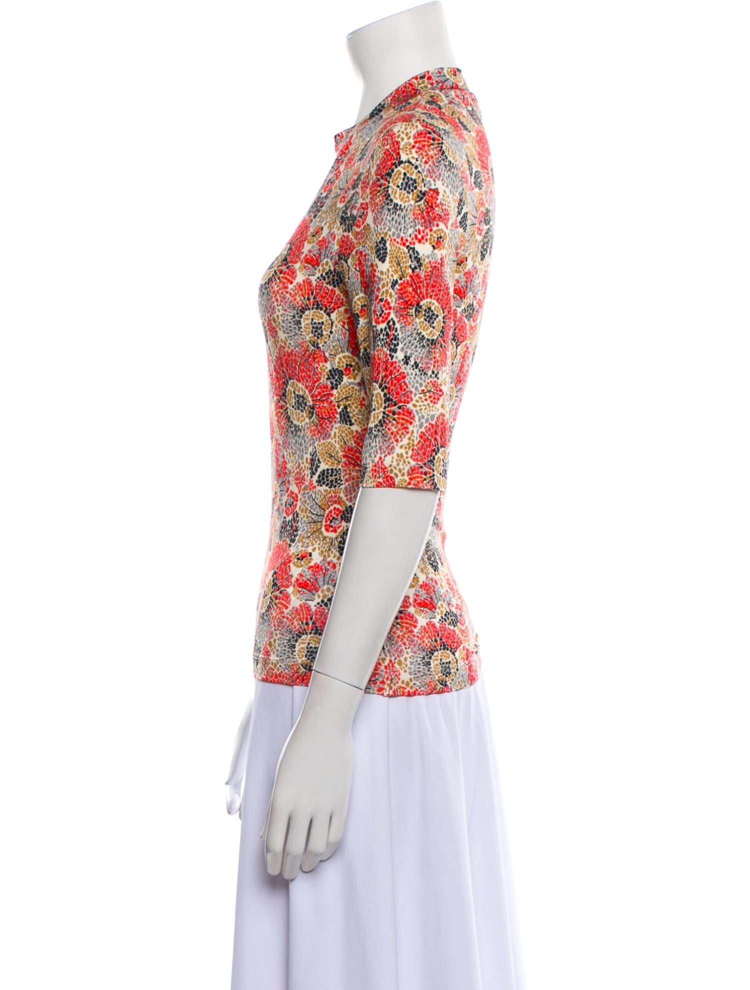 Rosetta Getty Floral Print Crew Neck Top