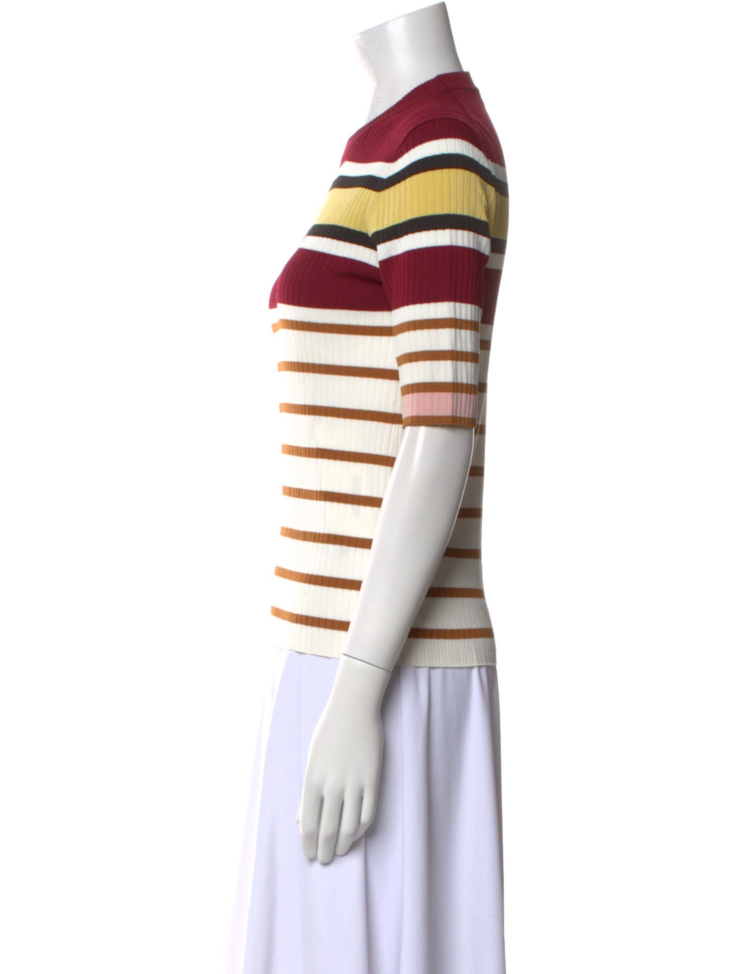 Rosetta Getty Striped Crew Neck Top