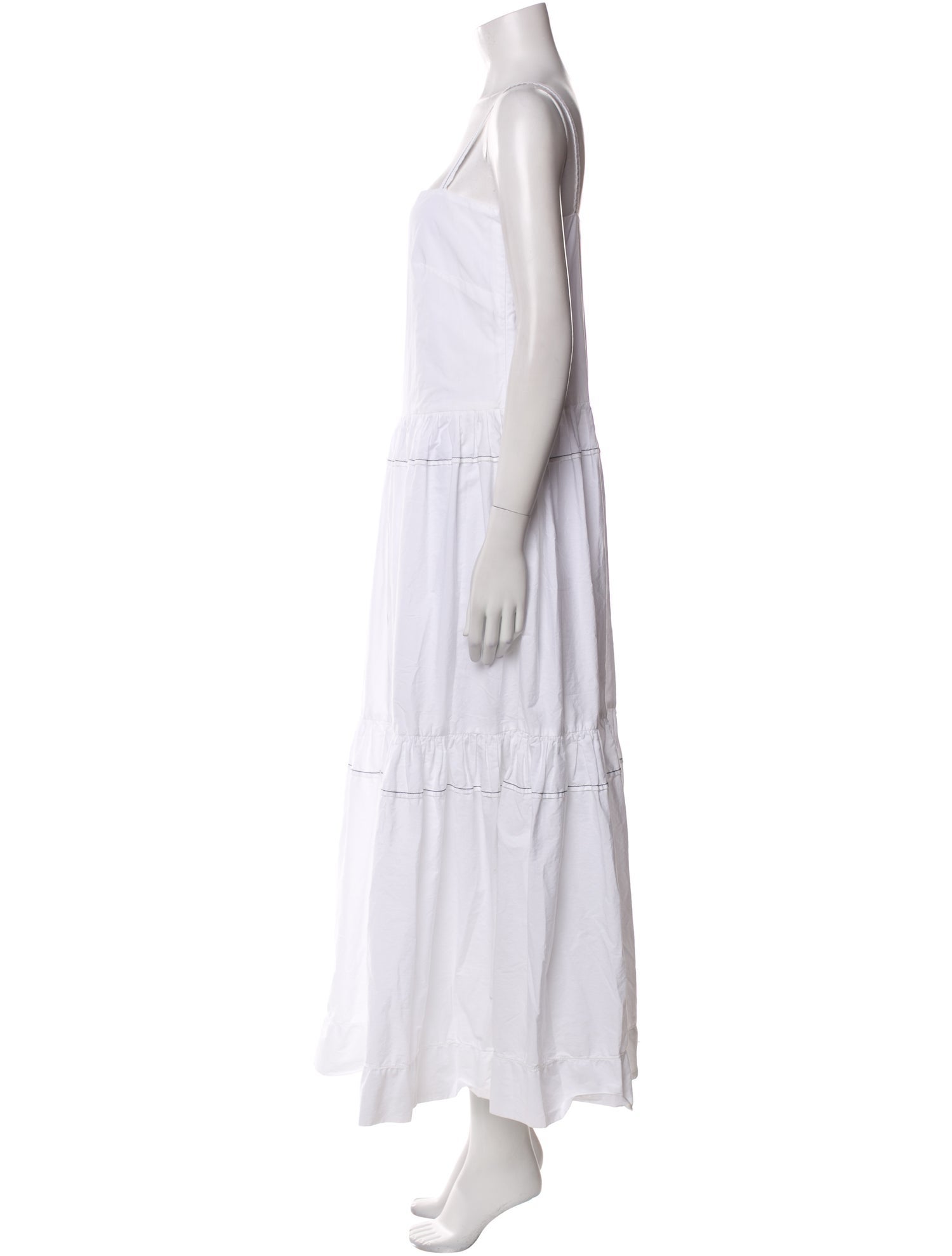 Rosetta Getty Square Neckline Long Dress