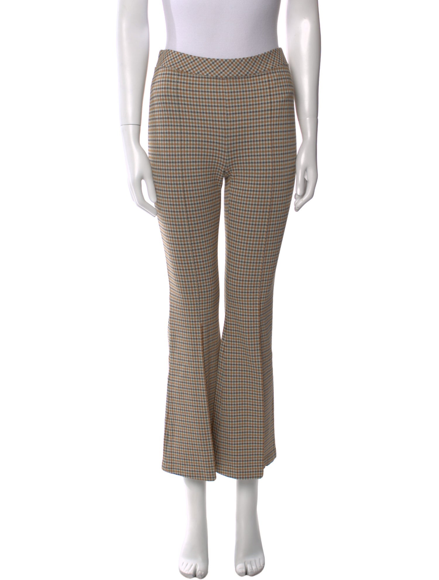 Rosetta Getty Plaid Print Wide Leg Pants