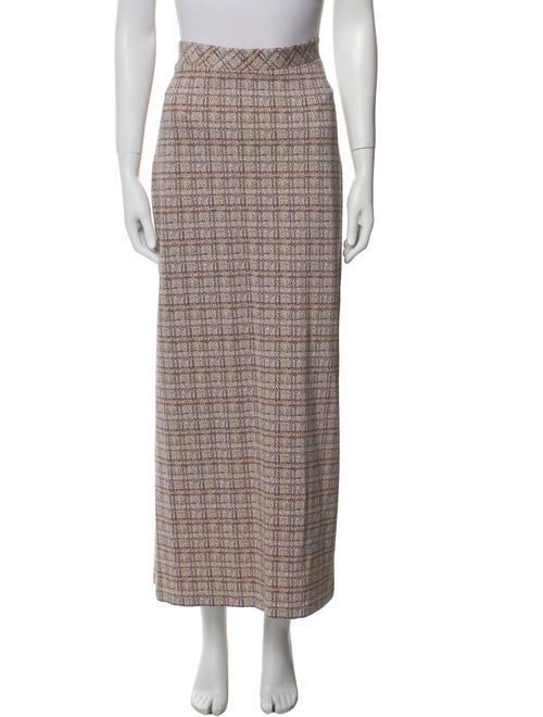 Rosetta Getty Plaid Print Midi Length Skirt
