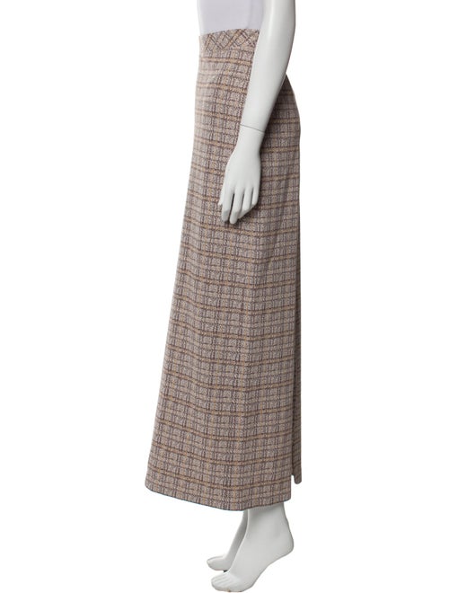 Rosetta Getty Plaid Print Midi Length Skirt