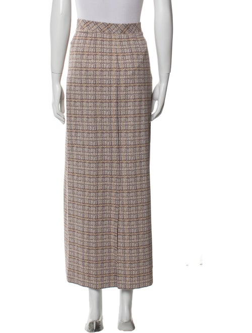 Rosetta Getty Plaid Print Midi Length Skirt