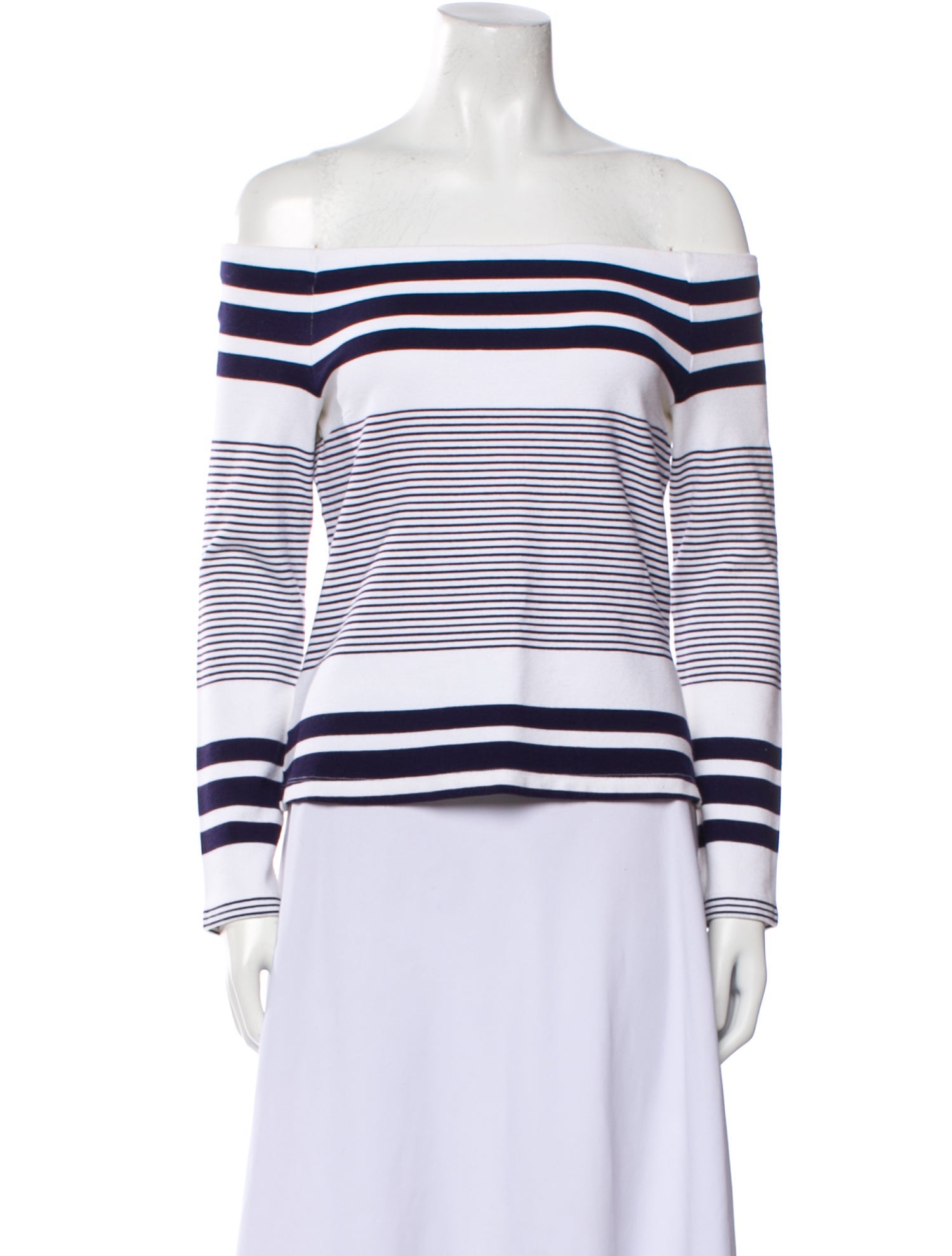 Rosetta Getty Striped Off-The-Shoulder Crop Top