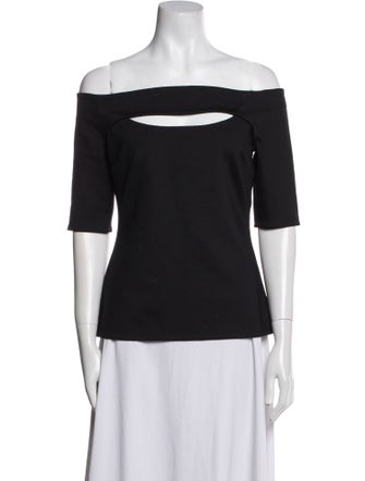 Rosetta Getty Off-The-Shoulder Short Sleeve Top