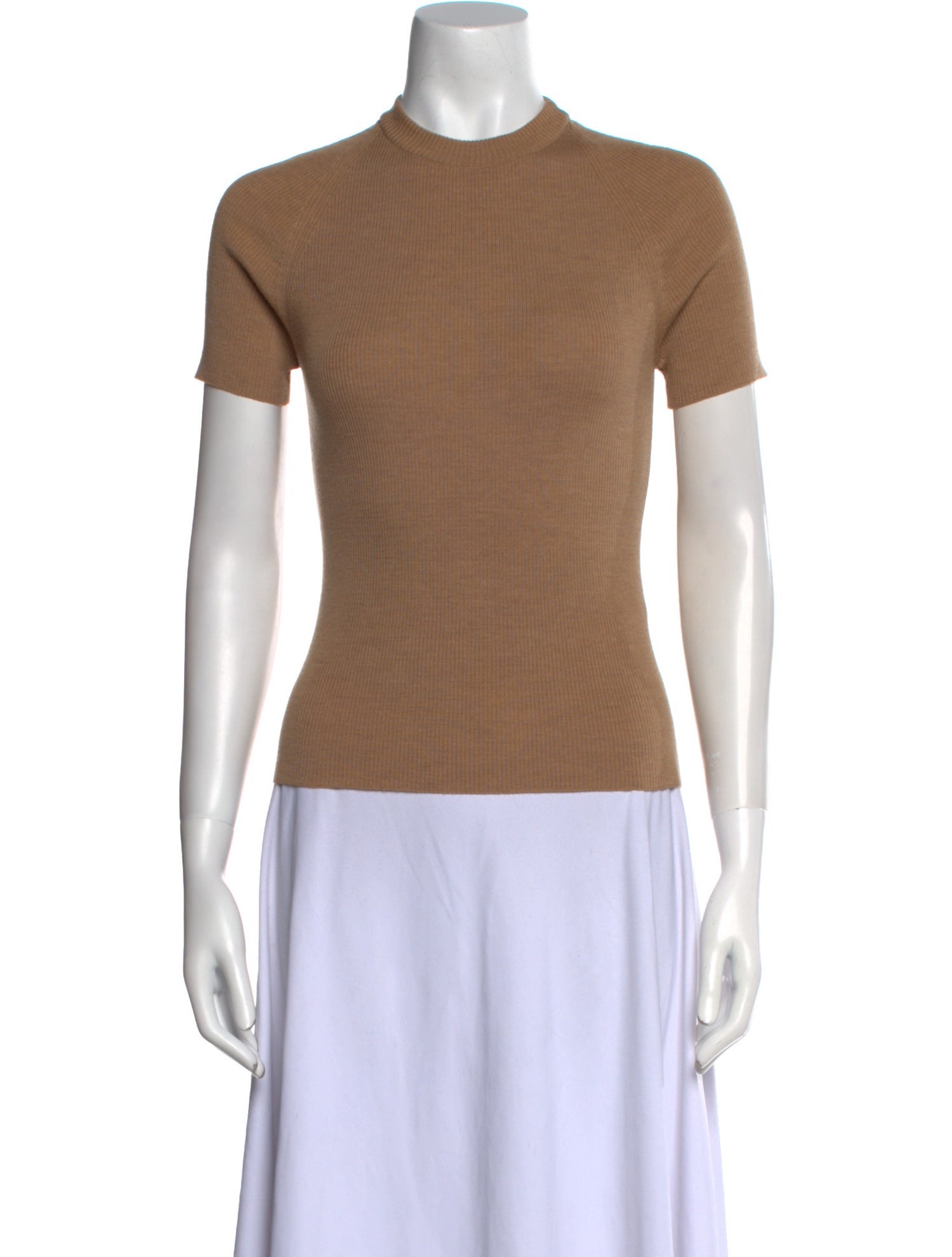 Rosetta Getty Merino Wool Mock Neck T-Shirt