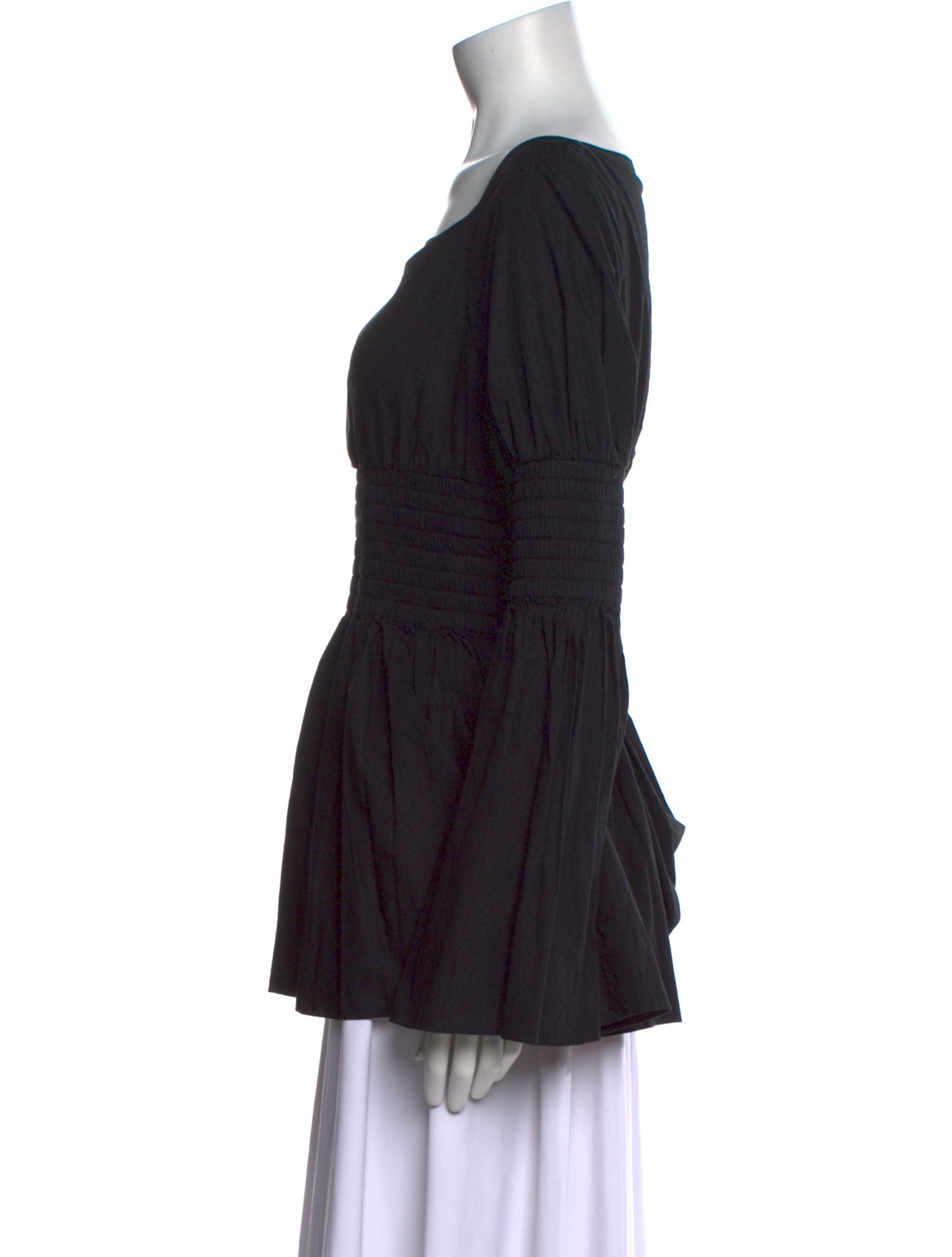 Rosetta Getty Square Neckline Long Sleeve Blouse