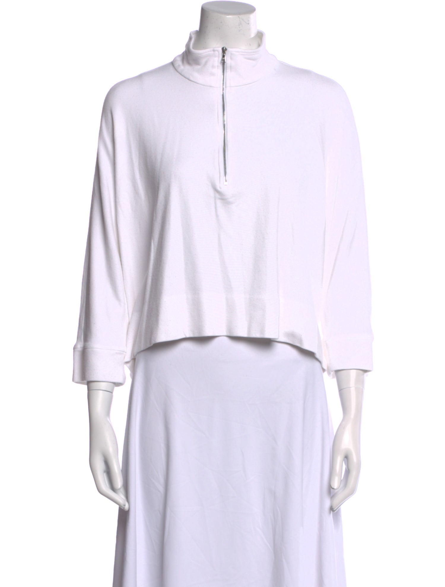 Rosetta Getty Mock Neck Three-Quarter Sleeve Sweatshirt